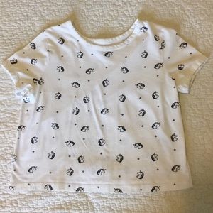 White Shirt with Unicorns
